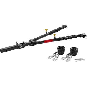VEVOR Tow Bar, 10000 lbs Towing Capacity with Ropes, Powder-Coating Alloy Steel Bumper-Mounted Universal Towing Bar with Max 52 inches Telescopic Rod, Fits 2-inch Connector, for RV Car Trailer Truck
