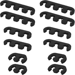 12 PCS Spark Plug Wire Separator, 7mm 8mm 8.5mm 8.8mm Spark Plug Branch Clamp, Car Engine Spark Plug Separators, Vehicle Ignition Wire Separators Holder, Car Accessories (Black)