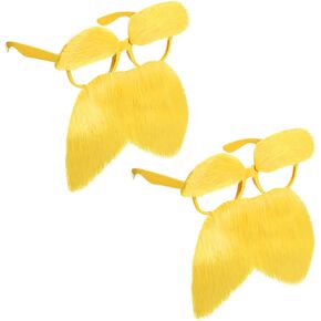 2 Pack Yellow Glasses with Mustache and Eyebrows Set, Halloween Funny Disguise Glasses Fake Mustache Glasses Cosplay Accessories Party Supplies Favors Gift for Party Favors Adults