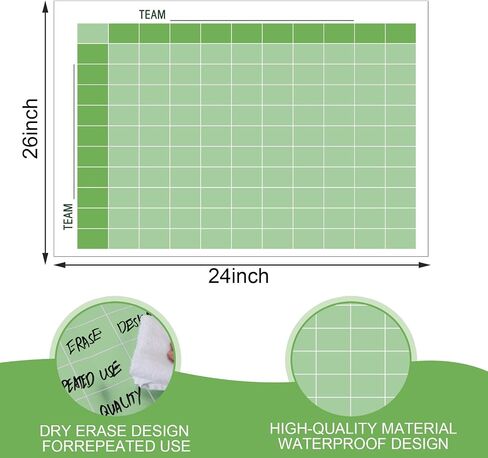 Thenshop 2 Pcs 100 Squares Football Dry Erase Office Pool Reusable Football Pool Grid Poster Board 24x36'' with Dry Erase Pen Football Pool Squares Football Betting Squares Score Record Posters in Saudi Arabia