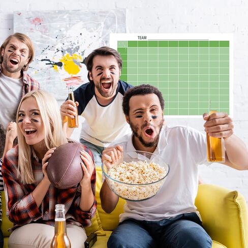 Thenshop 2 Pcs 100 Squares Football Dry Erase Office Pool Reusable Football Pool Grid Poster Board 24x36'' with Dry Erase Pen Football Pool Squares Football Betting Squares Score Record Posters in Saudi Arabia
