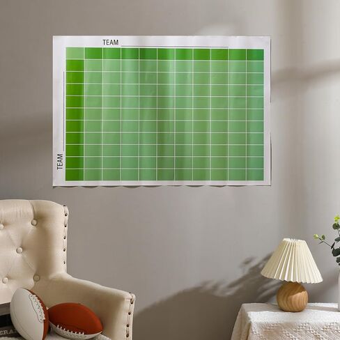 Thenshop 2 Pcs 100 Squares Football Dry Erase Office Pool Reusable Football Pool Grid Poster Board 24x36'' with Dry Erase Pen Football Pool Squares Football Betting Squares Score Record Posters in Saudi Arabia