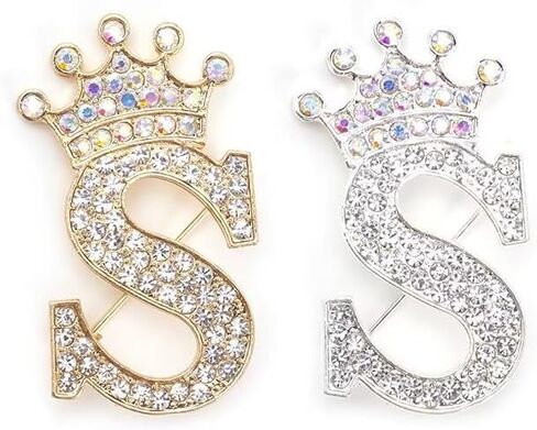 Brooches and Pins for Women Letter Brooch Pins for Socks Rhinestone Lapel Pin Charms Gold Silver Brooch Pins for Socks Fashion Christmas Jewelry Gift in Saudi Arabia