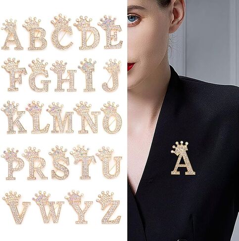 Brooches and Pins for Women Letter Brooch Pins for Socks Rhinestone Lapel Pin Charms Gold Silver Brooch Pins for Socks Fashion Christmas Jewelry Gift in Saudi Arabia