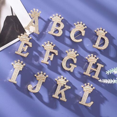 Brooches and Pins for Women Letter Brooch Pins for Socks Rhinestone Lapel Pin Charms Gold Silver Brooch Pins for Socks Fashion Christmas Jewelry Gift in Saudi Arabia
