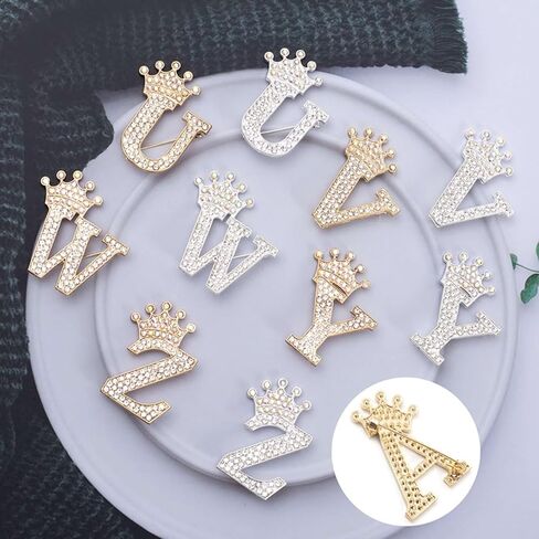 Brooches and Pins for Women Letter Brooch Pins for Socks Rhinestone Lapel Pin Charms Gold Silver Brooch Pins for Socks Fashion Christmas Jewelry Gift in Saudi Arabia