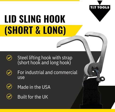 خطاف غطاء T&T Tools - أغطية فتحات الرفع وغطاء تصريف العاصفة، خطافات رفع متعددة الاستخدامات، خطاف أدوات فولاذي صلب للتحرك (قصير وطويل) in Kuwait