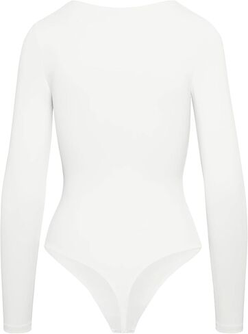 LuFeng Women's Sexy Yoga Bodysuit Slim Fit Long Sleeve Deep V Neck Tight Top Shirts in Kuwait