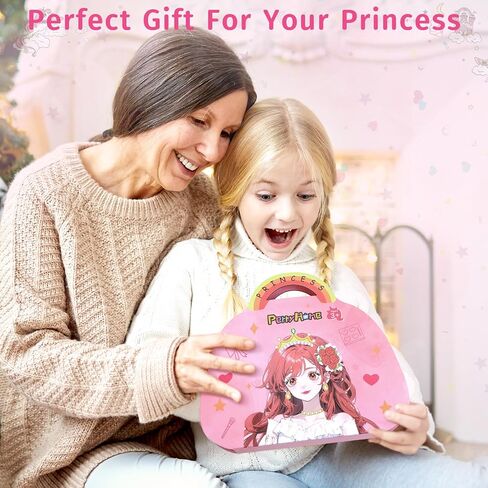 PERRYHOME DIY Paper Art Craft Kits-3 in 1 Princess Dress Up Game Set with Diamond Painting Kits and Princess Fantasy Makeup Kit & Dress Up Sticker Book,Birthday Gifts for Girls Ages 4-8. in Saudi Arabia
