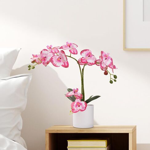 ucky Butterfly Orchid Bonsai، 21 بوصة زهور صناعية بيضاء، زهور بلاستيكية واقعية زهور وهمية، لتزيين طاولة المنزل والخزانة، زهور ديكور الحفلات والزفاف in Kuwait