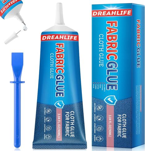 90 ML Fabric Glue, Fabric Glue for Clothing Permanent Washable, Fabric Glue Permanent for All Fabric, Cotton, Flannel, Linen, Denim, Leather, Polyester, Doll Repair, Patches in Saudi Arabia
