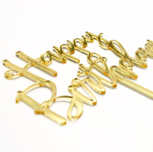 Happy Birthday Cake Topper, Mirrored Gold Acrylic Versatile Cake Topper for Birthday Party Decoration Ideas, Perfect Keepsake for your family and friends in Saudi Arabia