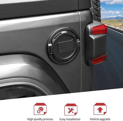 غطاء باب الوقود بغطاء غاز من JeCar مناسب لسيارة جيب رانجلر JL JLU 2018-2024 2-Door 4-Door in Saudi Arabia