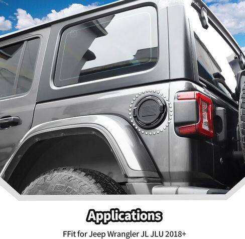غطاء باب الوقود بغطاء غاز من JeCar مناسب لسيارة جيب رانجلر JL JLU 2018-2024 2-Door 4-Door in Saudi Arabia