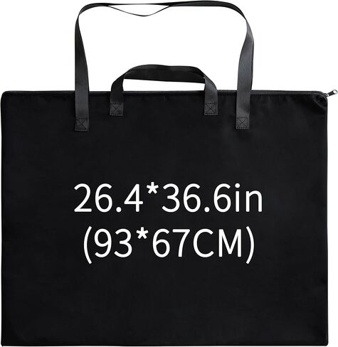 Large Size Art Portfolio Tote with Nylon Shoulder, Poster Board Storage Bag (25.6""*20""-Black), 1PCS in Saudi Arabia