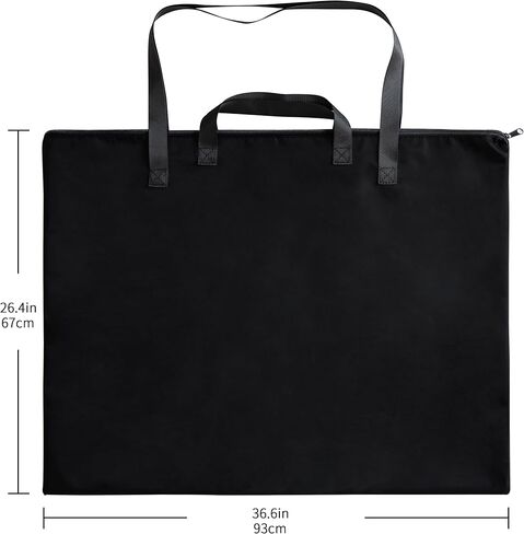Large Size Art Portfolio Tote with Nylon Shoulder, Poster Board Storage Bag (25.6""*20""-Black), 1PCS in Saudi Arabia