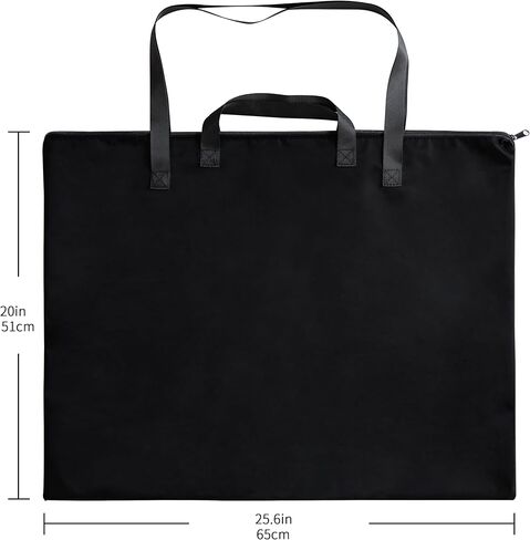Large Size Art Portfolio Tote with Nylon Shoulder, Poster Board Storage Bag (25.6""*20""-Black), 1PCS in Saudi Arabia