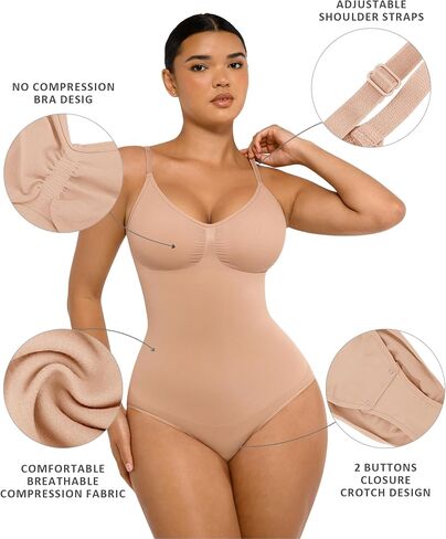 FeelinGirl Shapewear Bodysuits for Women Tummy Control Seamless Sculpting Body Shaper in Saudi Arabia