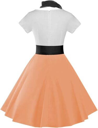 ZEZCLO Women's Retro Poodle Print Skater Dress Vintage High Waist Rockabilly Swing Tee Cocktail Halloween Party Dresses in Saudi Arabia