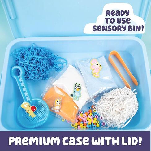 Official Bluey Seek & Find Sensory Bin, Ready-to-Use Sensory Toys, Sensory Bin for Kids with Lid, Play Sand, Scoops & Tongs, Exclusive Bluey Toys, Sensory Toys for Toddlers 3-4 in Saudi Arabia