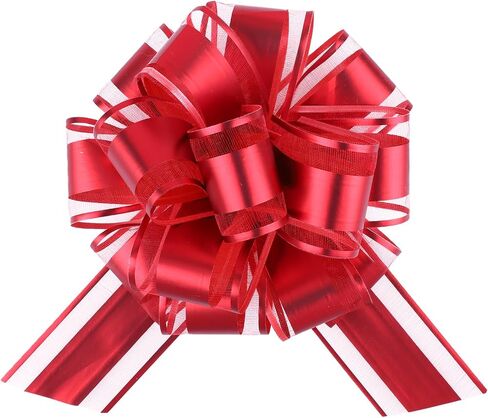 12 Pieces Big Pull Bow Gift Wrapping,6 inches, Pull Bow Ribbon Pull Bows for Christmas Wedding Baskets Valentine's Day Bows Ribbon Large Bow for Gift Wrapping (Brown) in Saudi Arabia