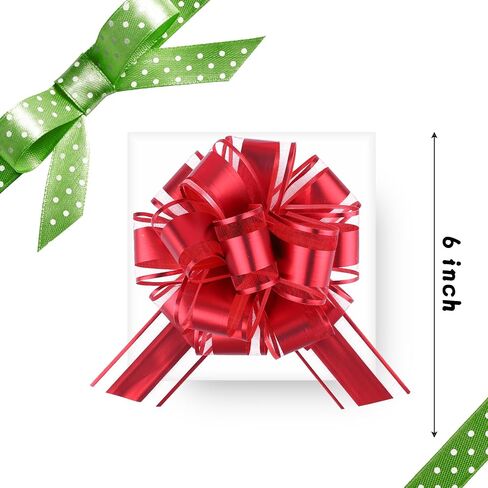12 Pieces Big Pull Bow Gift Wrapping,6 inches, Pull Bow Ribbon Pull Bows for Christmas Wedding Baskets Valentine's Day Bows Ribbon Large Bow for Gift Wrapping (Brown) in Saudi Arabia