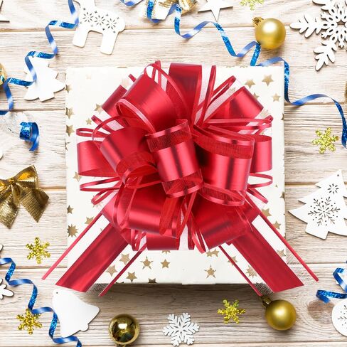 12 Pieces Big Pull Bow Gift Wrapping,6 inches, Pull Bow Ribbon Pull Bows for Christmas Wedding Baskets Valentine's Day Bows Ribbon Large Bow for Gift Wrapping (Brown) in Saudi Arabia