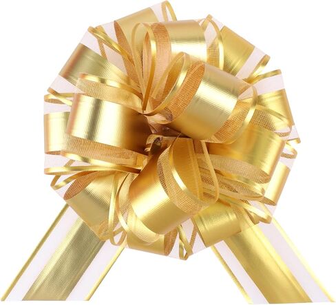 12 Pieces Big Pull Bow Gift Wrapping,6 inches, Pull Bow Ribbon Pull Bows for Christmas Wedding Baskets Valentine's Day Bows Ribbon Large Bow for Gift Wrapping (Brown) in Saudi Arabia