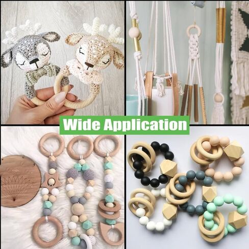20Pcs Natural Wooden Rings for Crafts, Unfinished Wood Rings for Macrame Pendant Connectors，DIY Making, Craft Rings, Wood Teething Ring (0.59inch/1.5cm) in Kuwait