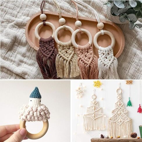 20Pcs Natural Wooden Rings for Crafts, Unfinished Wood Rings for Macrame Pendant Connectors，DIY Making, Craft Rings, Wood Teething Ring (0.59inch/1.5cm) in Kuwait