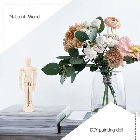 Operitacx 12 pcs 4.5Inches Wooden Manikin, Posable Drawing Mannequin Mannequin Model with Stand Jointed Mannequin for Drawing Painting in Saudi Arabia