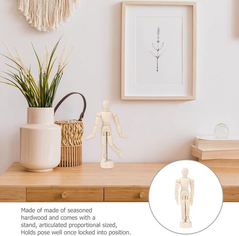 Operitacx 12 pcs 4.5Inches Wooden Manikin, Posable Drawing Mannequin Mannequin Model with Stand Jointed Mannequin for Drawing Painting in Saudi Arabia