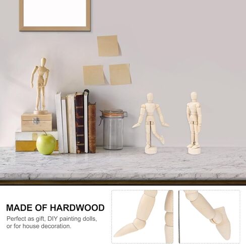 Operitacx 12 pcs 4.5Inches Wooden Manikin, Posable Drawing Mannequin Mannequin Model with Stand Jointed Mannequin for Drawing Painting in Saudi Arabia