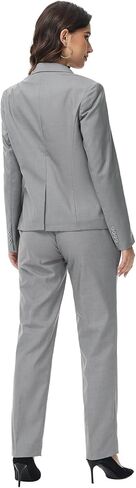 Lamgool Womens Suit 2 Piece Set Business One Button Peak Lapel Blazer Jacket with Pants for Office Ladies in Kuwait
