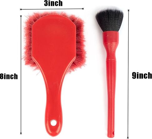 Car Detail Brush Set (Black) 3pcs/Set for Wheel Care, Detail Brush, tire Brush (Hard Brush), Wheel polishing Sponge Ball. Suitable for tire Maintenance and Care in Saudi Arabia