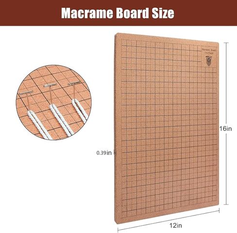 TIZZYT 12x16 Inch Macrame Board Set, Beginner-Friendly Macrame Board with 30 T-Pins, Supplies Braiding Craft Helper, Macrame Supplies, Board for Macrame and Knotting, Double Sided Grids in Saudi Arabia