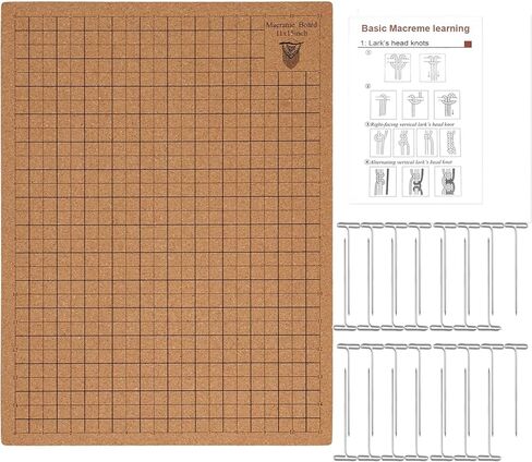 TIZZYT 12x16 Inch Macrame Board Set, Beginner-Friendly Macrame Board with 30 T-Pins, Supplies Braiding Craft Helper, Macrame Supplies, Board for Macrame and Knotting, Double Sided Grids in Saudi Arabia