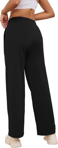 PINSV Women's Wide Leg Sweatpants Elastic Casual Joggers Straight Baggy Loose Pants with Pockets for Women in Saudi Arabia
