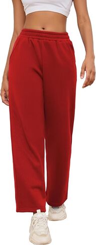 PINSV Women's Wide Leg Sweatpants Elastic Casual Joggers Straight Baggy Loose Pants with Pockets for Women in Saudi Arabia