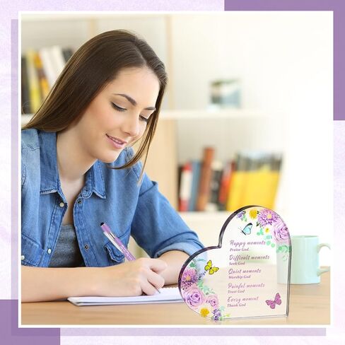 هدايا مسيحية أرجوانية للنساء من الكتاب المقدس آية تذكارية من الجلد الصناعي، أقلام حبر جاف ملهمة في علبة هدية متطابقة، هدايا دينية ملهمة للأم والجدة والأخت in Saudi Arabia