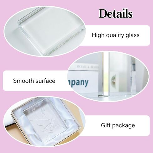 H&D HYALINE & DORA Clear Crystal Rectangle Paperweight Glass Decorative Paper Weights for Office Desk, Functional Crystal Paperweight for Photography Reading in Saudi Arabia