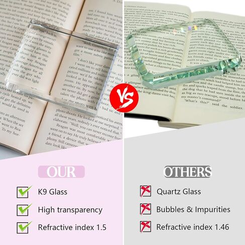 H&D HYALINE & DORA Clear Crystal Rectangle Paperweight Glass Decorative Paper Weights for Office Desk, Functional Crystal Paperweight for Photography Reading in Saudi Arabia
