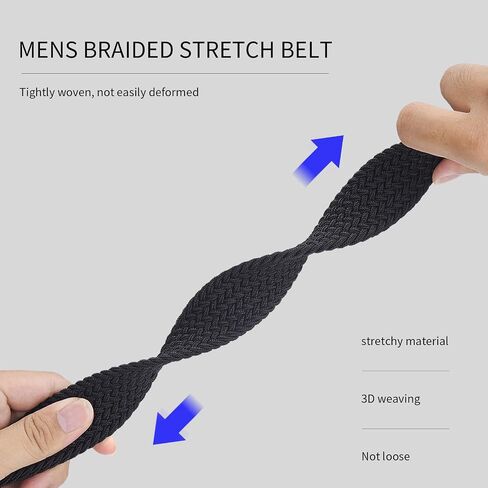 Plus Size 44" to 68" Big and Tall Belts for Men Black Woven Elastic Braided Stretch Golf Belt in Saudi Arabia