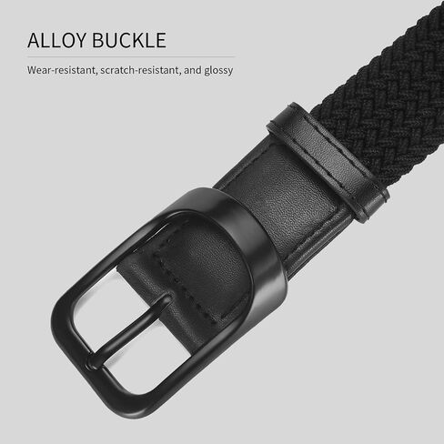 Plus Size 44" to 68" Big and Tall Belts for Men Black Woven Elastic Braided Stretch Golf Belt in Saudi Arabia