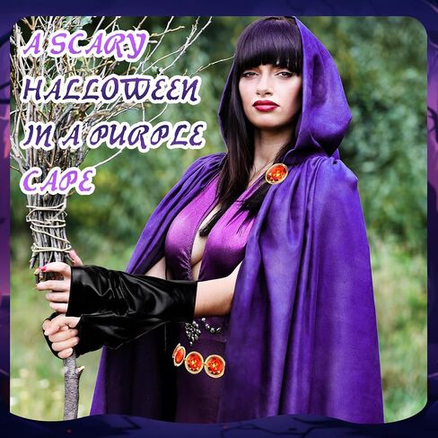 Women's Halloween Cosplay Costume,Purple Cape and Anime Cosplay Waist Belt, Costumes Props Set in Saudi Arabia