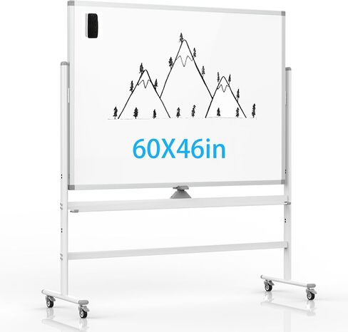 سبورة بيضاء، سبورة بيضاء متنقلة على عجلات، 60 * 46 سبورة بيضاء دوارة، لوحة مسح جافة مزدوجة الجوانب مع حامل، لوحة مسح جافة متنقلة، لوازم العرض التقديمي للمكتب والفصول الدراسية والمنزل السبورة المغناطيسية in Saudi Arabia