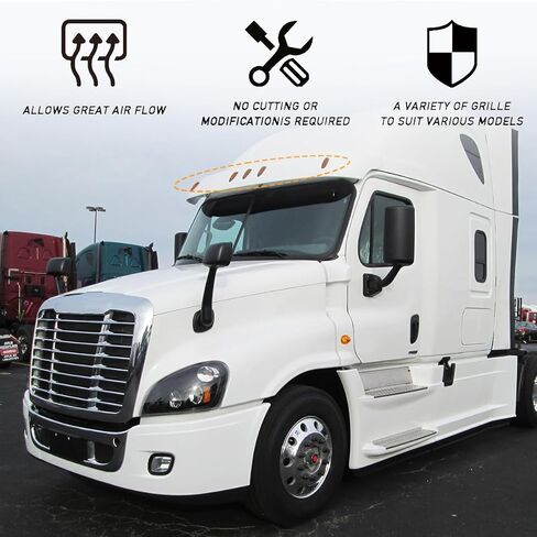 5 قطع LED لسقف الكابينة الأمامية مجموعة مصابيح تشغيل علوية مناسبة لسلك Freightliner Cascadia 2008-2017 وعدسة كهرمانية قابس ذكر (نمط C) in Saudi Arabia