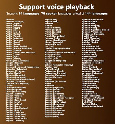سماعات أذن لمترجم اللغة، جهاز ترجمة فوري ثنائي الاتجاه مع 144 لغة، ترجمة صوتية عبر الإنترنت عبر البلوتوث، دقة عالية، رد فعل سريع وتقليل الضوضاء (أسود) in Kuwait