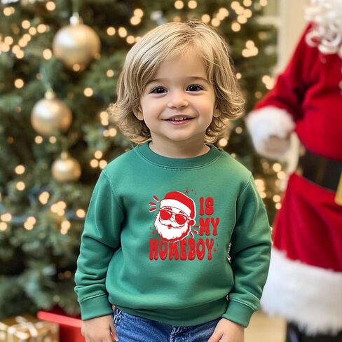 Toddler Boy Girl Christmas Sweatshirts Kid Ugly Xmas Shirt Cotton Long Sleeve Top 3-10 Years in Kuwait