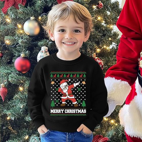 Toddler Boy Girl Christmas Sweatshirts Kid Ugly Xmas Shirt Cotton Long Sleeve Top 3-10 Years in Kuwait